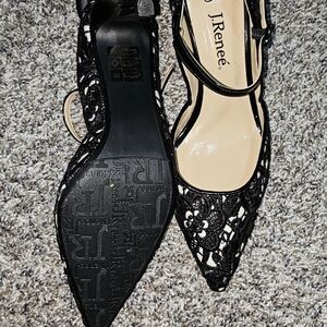J.Renee Black and White Lace Heels